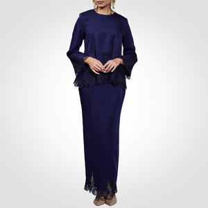 SIPO Luxury Malaysia Baju Kurung Estilo de estampado modesto con escote redondo de estilo Kedah único y cremallera oculta en la espalda al por mayor - Product Image 3