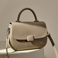 Sac à Main pour Femme en Cuir Pleine Fleur, Sac Structuré à Poignée Supérieure, Sac à Bandoulière à Rabat pour le Travail et l'Usage Quotidien