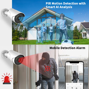 Conjunto combinado de cámara POE de alta definición 4KV 8MP Tasa de bits ultrabaja Monitoreo remoto Aviso de alarma Sensor CMOS Datos en la nube - Product Image 4