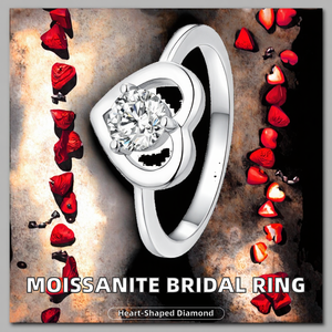 Wedding <b>Rings</b> for Women Moissanite White Gold Heart Shape Prong Setting Trendy Bridal Engagement <b>Ring</b> <b>Adjustable</b> S925 - Product Image 2