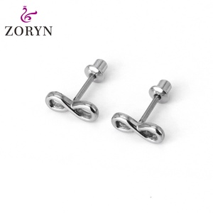 316L StainlessSteel Silver Plated Screw <b>Back</b> Stud <b>Earrings</b> Cutout Christmas Tree Star Hypoallergenic Tarnish Resistant Cartilage - Product Image 2