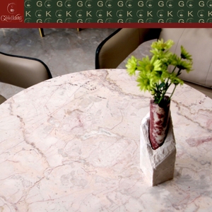 GOLDKING Tanier Pink Natural Edge Kitchen Island Slab Project Custom Factory Direct One Stop Solution Luxury Residential - Product Image 2