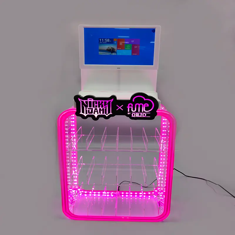 Vetrina per sigarette in acrilico con LED personalizzati per negozio di fumo