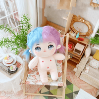 Poupée nuée en peluche polyester thermochromique bleu-violet bicolore, 20 cm (8 pouces), certifiée CE, pour fête du thé, unisexe, 2-7 ans