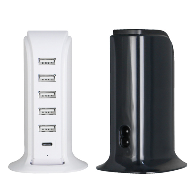 Multi 5 Port USB Desktop Charging Station Hub LED Display 5V 4A USB Wall Charger