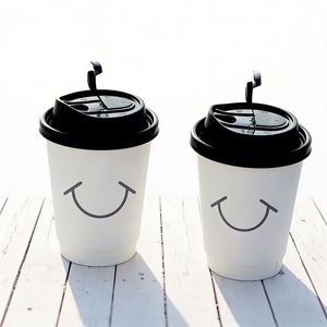 Vasos de Cartón Personalizados para Uso Comercial Moderno, de Doble Pared, Resistentes a Altas Temperaturas, con Impresión Serigráfica y Tapa - Product Image 5