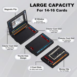 <b>Men's</b> Genuine Leather <b>Wallet</b> Multi-Card Slot Ultra-Thin Bi-Fold Business Minimalist Everyday Use <b>Black</b> - Product Image 2
