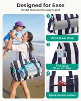 Sac fourre-tout convertible grande capacité, sac à bandoulière rayé, sac à dos de voyage 2-en-1 pour femmes - Fournisseur