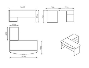 Escritorio de oficina moderno en forma de L, tablero de partículas de melamina, gabinete con cajones, mesa de trabajo con almacenamiento para uso del personal de oficina - Product Image 2