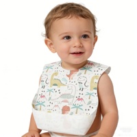 YOUHA OEM 20 bavoirs jetables pour bébé, doux, imperméables, avec poche de récupération des aliments, pour tout-petits filles et garçons, emballés individuellement, portables