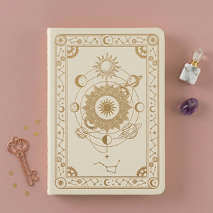 Cuaderno de Lujo LABON, Cosmico Cartographer, Diario Celestial A5, Tapa Dura, Bordes Dorados, con Dijes de Constelaciones, Regalo - Product Image 1