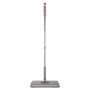 Limpiador de zócalos 2 en 1, mopa con escobilla de goma extensible, limpiador de paredes largo, diseño gris sin rayas para uso doméstico - Product Image 1