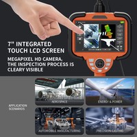 Videoscopio Industrial con Pantalla Táctil 1080P, Medición 3D, Endoscopio Articulado para Inspección de Motores Automotrices, IP67