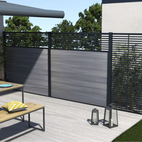 Clôture modulaire de conception moderne en aluminium, panneaux de clôture à lattes horizontales pour la protection de la vie privée dans la cour, clôture de jardin extérieure