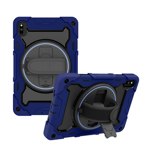 Étui de protection antichoc en silicone pour tablette <span class=keywords><strong>Huawei</strong></span> <span class=keywords><strong>Mate</strong></span> <span class=keywords><strong>Pad</strong></span> <span class=keywords><strong>10</strong></span>,4 pouces/Honor V6 V7 avec dragonne intégrée et béquille rotative à 360° - Product Image 5