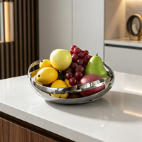 Corbeille à fruits en acier inoxydable, design ondulé, panier à pain, bol de service, centre de table décoratif pour cuisine et fête