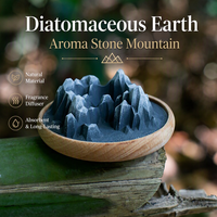 Diffuseur d'arômes en pierre de diatomite en forme de montagne noir et blanc, sans flamme, pour la décoration intérieure, ornement personnalisable
