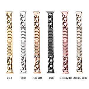Correa de Reloj de Metal con Diseño de Cadena de Vaquero para <span class=keywords><strong>Apple</strong></span> <span class=keywords><strong>Watch</strong></span> 7 8 9 10 Ultra, Correa de Reloj Ajustable de Liberación Rápida de 41 mm y 49 mm - Product Image 1