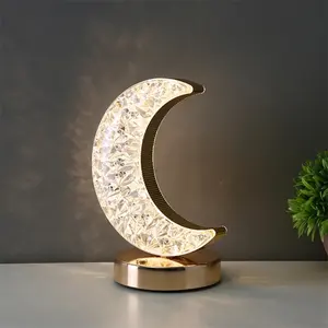 Interruptor táctil 3 colores que cambian de Color estrella Luna flor diseño LED luz de noche acrílico cristal estrella niños dormitorio lámpara de mesa