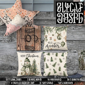 Juego de 4 Fundas de Cojín Cuadradas Navideñas con Estampado de Pino, 18x18 Pulgadas, 100% Algodón Ecológico, Personalizables con Cierre - Product Image 2
