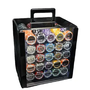 Заводские дешевые покерные чипы 1000, стандартные Жетоны для казино 14 г ABS, встроенный Металлический Набор покерных чипов Техасского холдема