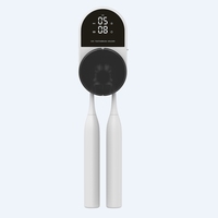 Porte-brosse à dents mural UVC sans perçage avec horloge et ventilateur