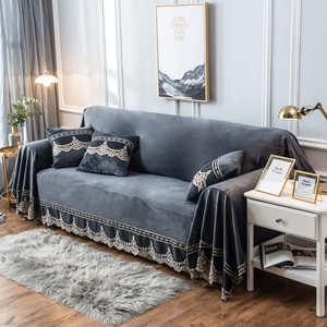 <span class=keywords><strong>Funda</strong></span> elástica para sofá, cubierta gruesa de terciopelo nórdico, <span class=keywords><strong>azul</strong></span>, 2022 - Product Image 2