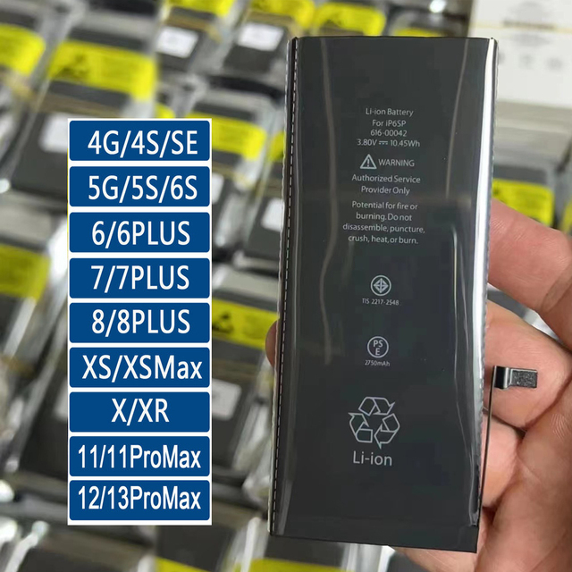 China Factory Rechargeable Batterie Lithium Phone Battery for Iphone 5s 6 6s Se 6splus 7 7plus 8 8plus X Xr Se2020 Xs Mas