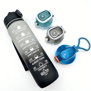 ขวดน้ำกีฬาแบบมีสเกลบอกเวลา ป้องกันรอยนิ้วมือ ขนาด 32 ออนซ์/350/500/750/1000 มล. สำหรับออกกำลังกาย ฟิตเนส กีฬา ปลอดสาร BPA ปากกว้าง พร้อมข้อความสร้างแรงบันดาลใจ - Product Image 6