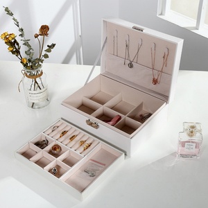 European Style Double-Layer Jewelry Organizer <b>Box</b> <b>Large</b> Space Jewelry Holder <b>Gift</b> <b>Box</b> New Product Category Jewelry Container - Product Image 4