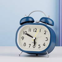 Jam Alarm Logam Kreatif Jam Bangun Tidur Anak-anak Pelajar Jam Alarm Samping Tempat Tidur Senyap Kamar Tidur Ornamen Desktop Warna-warni