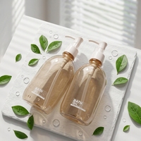 Bouteille en plastique PET plate de 250 ml, couleur personnalisée, forme spéciale, impression sérigraphique, emballage cosmétique pour shampoing, gel douche, lotion