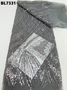 Bengal 3D hạt vải ren <span class=keywords><strong>2025</strong></span> Chất lượng cao lưới thêu đính 3D hoa vải tuyn Nigeria vải ren cho cô dâu - Product Image 4