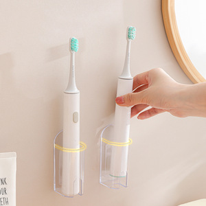 Soporte para cepillo de dientes eléctrico, ventosa montada en la pared, transparente, rectangular, almacenamiento para baño, no requiere perforación, duradero - Product Image 1
