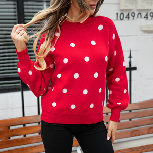 Nuovo Arrivo Primavera 2026: Maglione a <span class=keywords><strong>Pois</strong></span> Lavorato a <span class=keywords><strong>Maglia</strong></span> per il Commercio Estero, Bestseller in Europa e America - Product Image 3