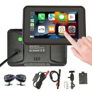 Wireless CarPlay & Android Auto Waterproof Motorcycle Navigation Device 5 Inch Touch Screen Portable Bike Navigator