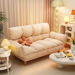Lazy <strong>Sofa</strong> Lying Sleeping <strong>Single</strong> Folding <strong>Sofa</strong> <strong>Bed</strong> Metal Frame Bedroom Living Room Convertible Dual-use Modern Minimalism - Product Image 2
