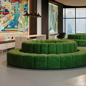 <span class=keywords><strong>Banco</strong></span> de sofá de recepción redondo moderno para sala de espera de vestíbulo de oficina y salón de centro comercial - Product Image 4