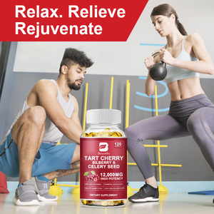 תווית מפעל 100% חתיכות 120 אורגני tart כמוסות צ 'רי תמיכה לישון, תוספת התאוששות שריר - Product Image 2