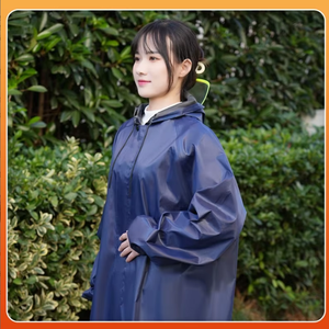 Impermeable con Franjas Reflectantes, Gabardina Larga, Chaqueta Impermeable, Ropa de Exterior Ligera, Traje Impermeable para Senderismo - Product Image 4