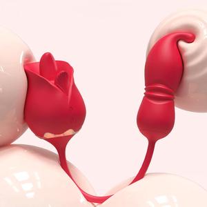 Vibradores de rosas 10 potentes modos de lamer Tongoe vibrador mujer silencioso impermeable juguetes sexuales pezón estimulador del clítoris - Product Image 3