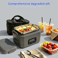 Boîte à lunch chauffante sans fil rechargeable 1,5 L en acier inoxydable 304, chauffage rapide 100°C, maintien au chaud 24H, Type C PD45W, pour la maison et l'extérieur
