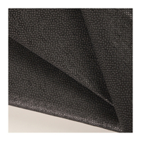 Tissu d'entoilage fusible non tissé à point unique en polyester noir 35 g/m²