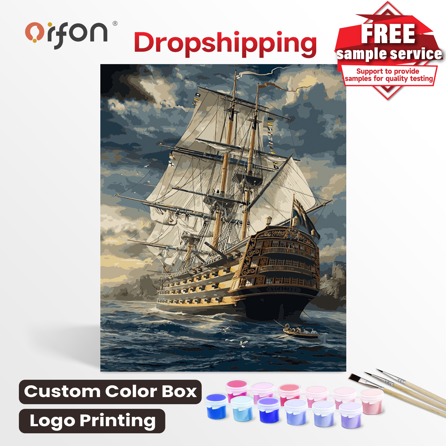 WANMIU Pintura Por Números Para Adultos – Barco De Vela En El Mar, Lienzo 40x50 Cm Con Pinceles Y Pintura Acrílica