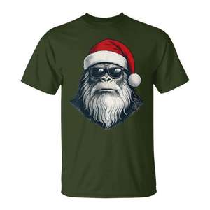 Bigfoot Face Lunettes de soleil Père Noël Noël Xmas Sasquatch T-shirt - Product Image 1
