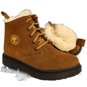 3551 Men's Winter Snow <b>Boots</b> Wool Lined Thickened <b>Warm</b> Outdoor <b>Work</b> <b>Boots</b> Mid Heel Front Laces Solid Color - Product Image 5