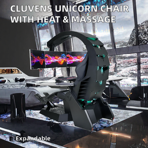 Chaise pivotante en métal extensible <span class=keywords><strong>CLUVENS</strong></span> UNICORN à succès avec inclinaison zéro gravité, chaleur et massage intégrés - Product Image 2
