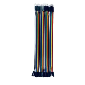 Kit de cabos de ligação dupont 40pin 20cm, macho para macho, fita multicolorida, linha de cabo para placa de pão, cabo de ligação