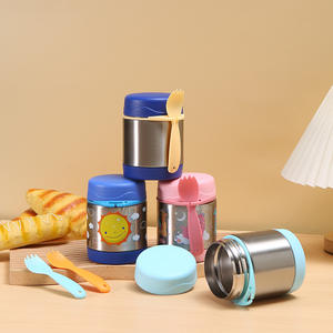 Termo personalizado de 350 ml para bebés, frasco de acero inoxidable para alimentos calientes, con cuchara y tenedor. - Product Image 3