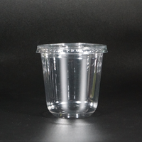 89mm Rond PET Gobelet Gobelets en Plastique Personnalisable Emballage Boisson Couvercle Plat PET Gobelets Jetables 260ml 400ml 500ml 16oz 22oz